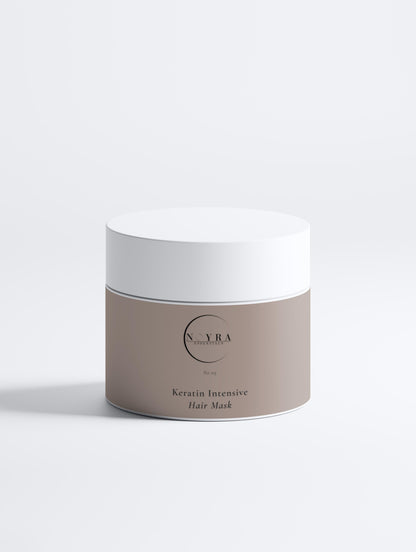 Keratin hair mask jar minimal packaging