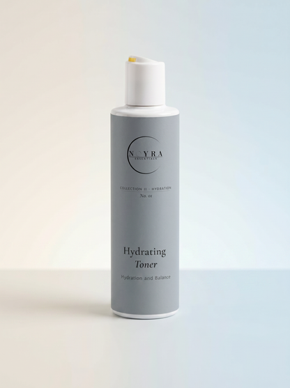 Hydrating toner bottle minimal skincare packaging