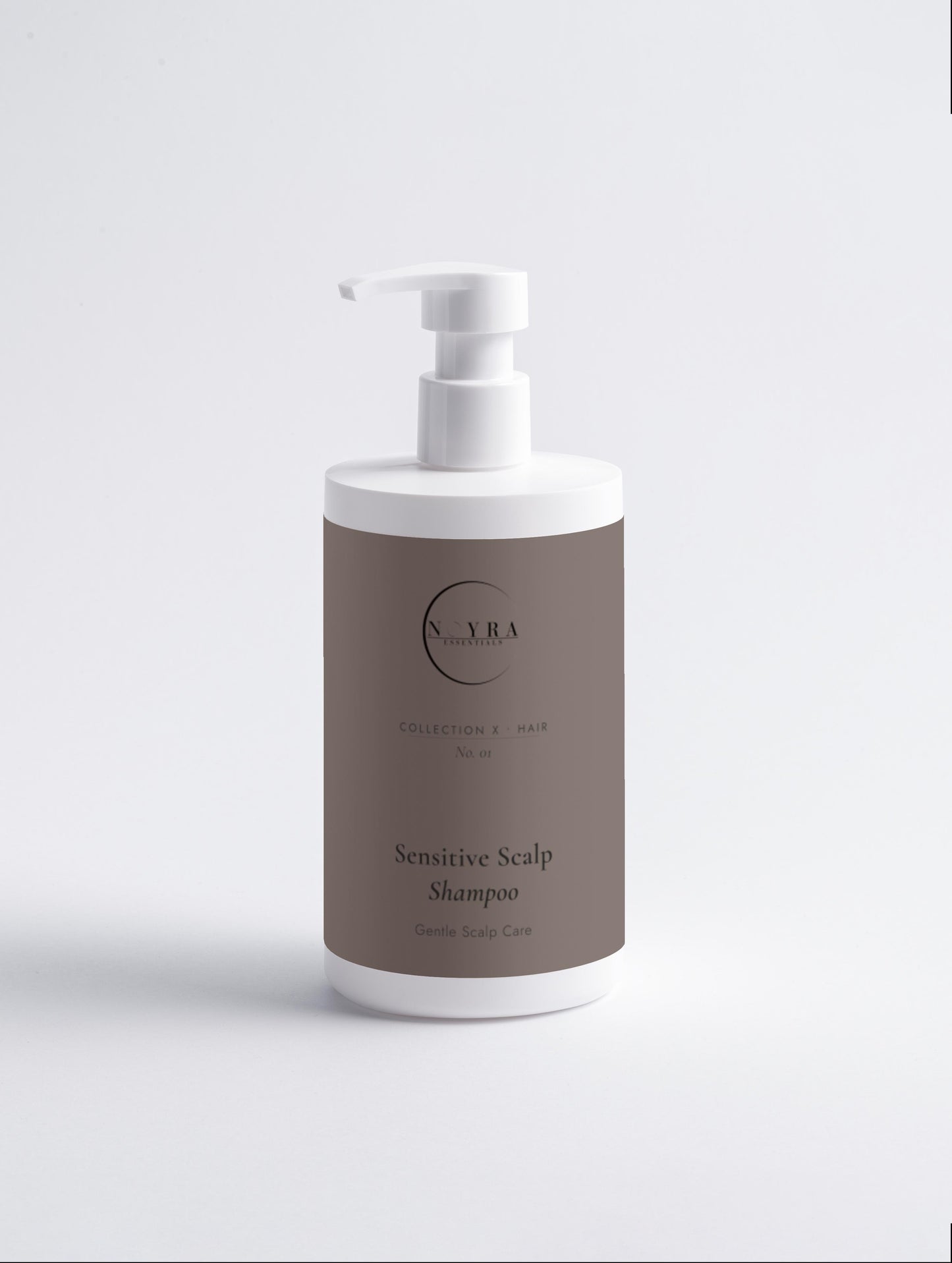 Sensitive scalp shampoo bottle with minimal design